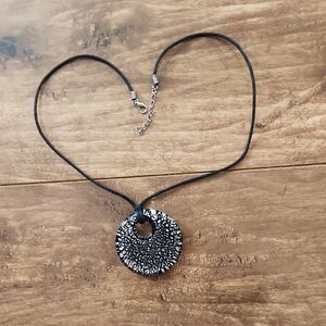 Black and Silver Pendant Necklace